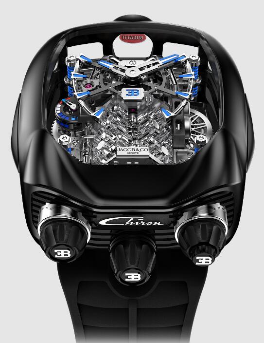 Review Jacob & Co Bugatti Chiron Tourbillon BU200.21.AE.AB.A Replica watch